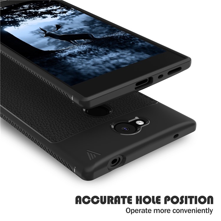 IVSO Gentry Series Litchi Texture Leather Coated TPU Case for Sony Xperia L2 - Black-5