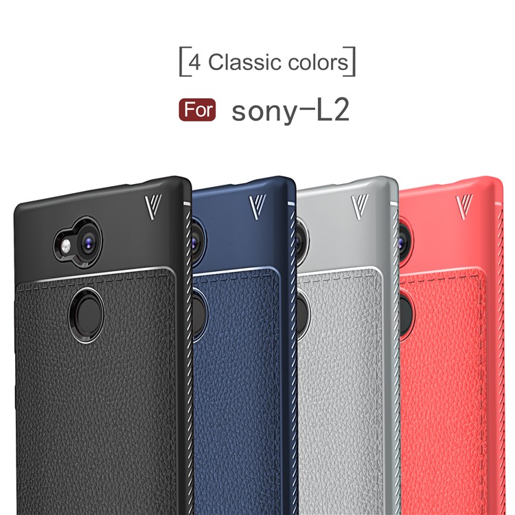 IVSO Gentry Series Litchi Texture Leather Coated TPU Case for Sony Xperia L2 - Black-8