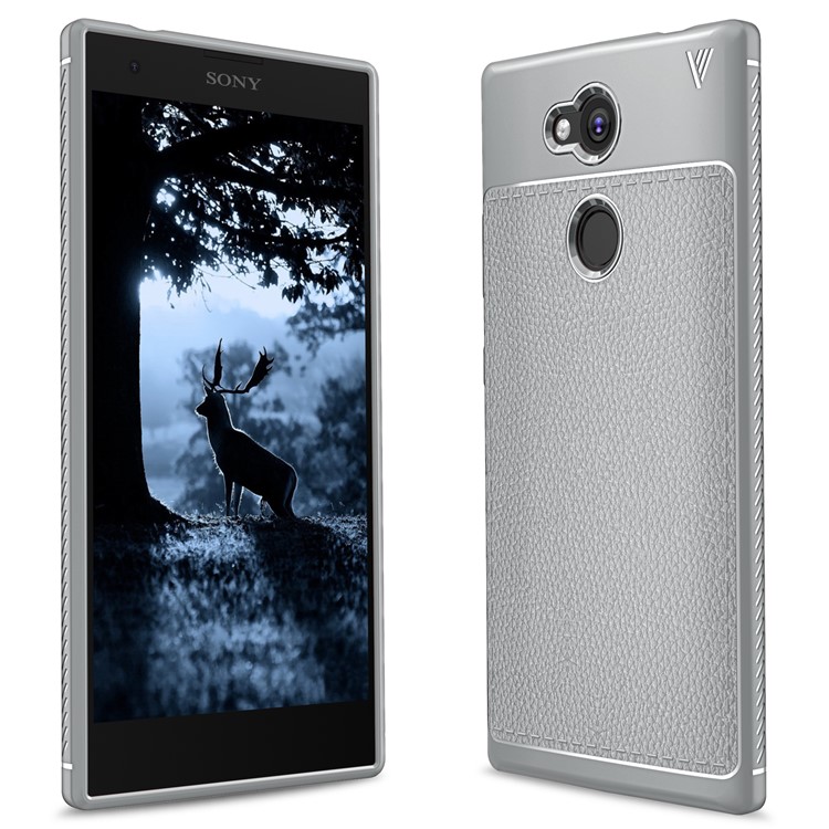 IVSO Gentry Series Litchi Texture Leather Coated TPU Cover for Sony Xperia L2 - Grey-1