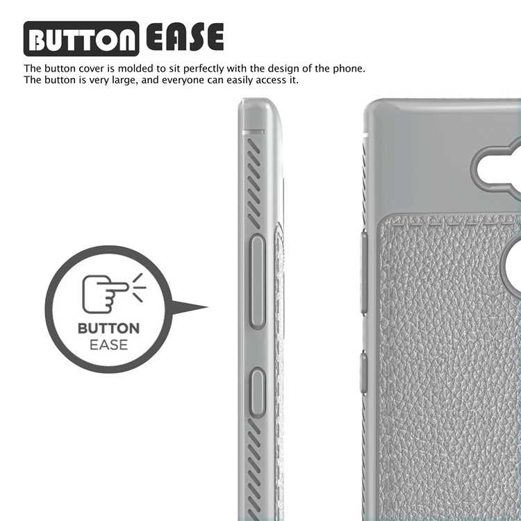 IVSO Gentry Series Litchi Texture Leather Coated TPU Cover for Sony Xperia L2 - Grey-2