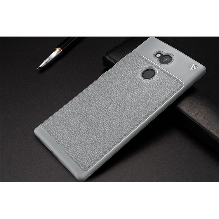 IVSO Gentry Series Litchi Texture Leather Coated TPU Cover for Sony Xperia L2 - Grey-3