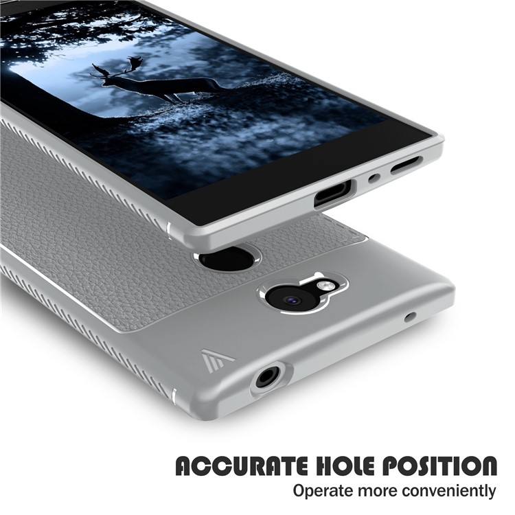 IVSO Gentry Series Litchi Texture Leather Coated TPU Cover for Sony Xperia L2 - Grey-5