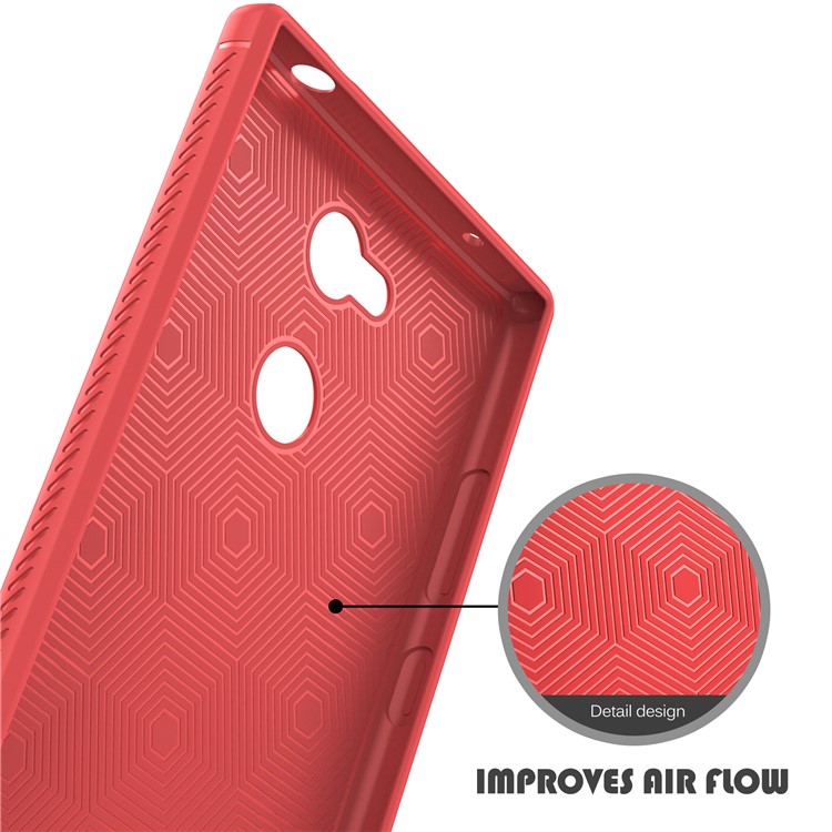 IVSO Gentry Series Litchi Texture Leather Coated TPU Shell for Sony Xperia L2 - Red-6
