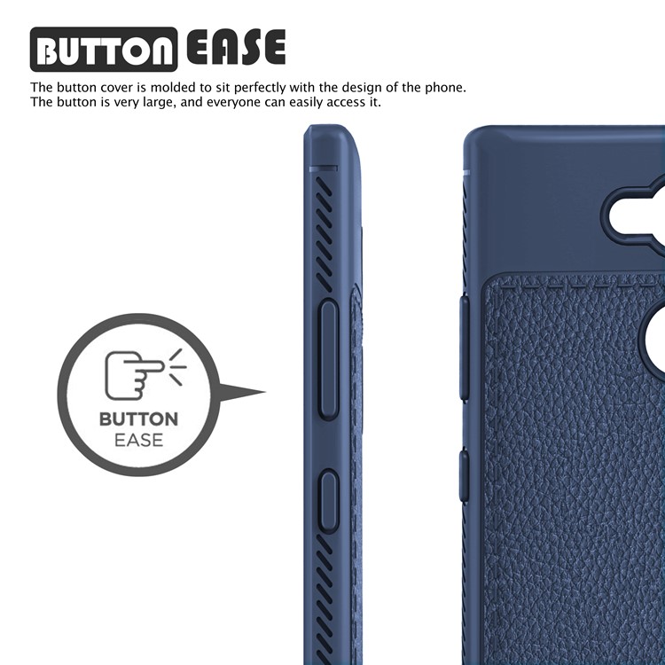 IVSO Gentry Series Litchi Texture Leather Coated TPU Casing for Sony Xperia L2 - Dark Blue-2