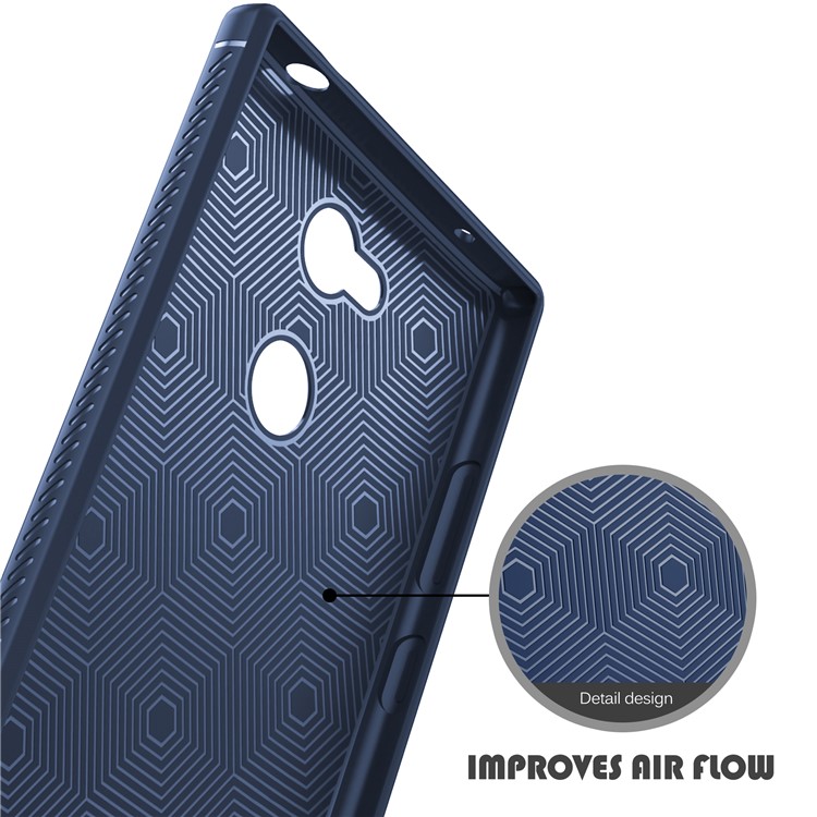 IVSO Gentry Series Litchi Texture Leather Coated TPU Casing for Sony Xperia L2 - Dark Blue-6