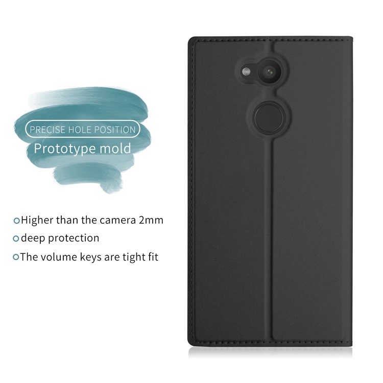 Magnetic Stand Leather Mobile Case with Card Slot for Sony Xperia L2 - Black-2