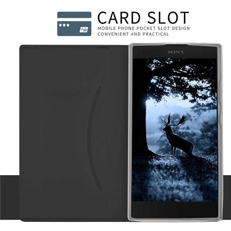 Magnetic Stand Leather Mobile Case with Card Slot for Sony Xperia L2 - Black-6