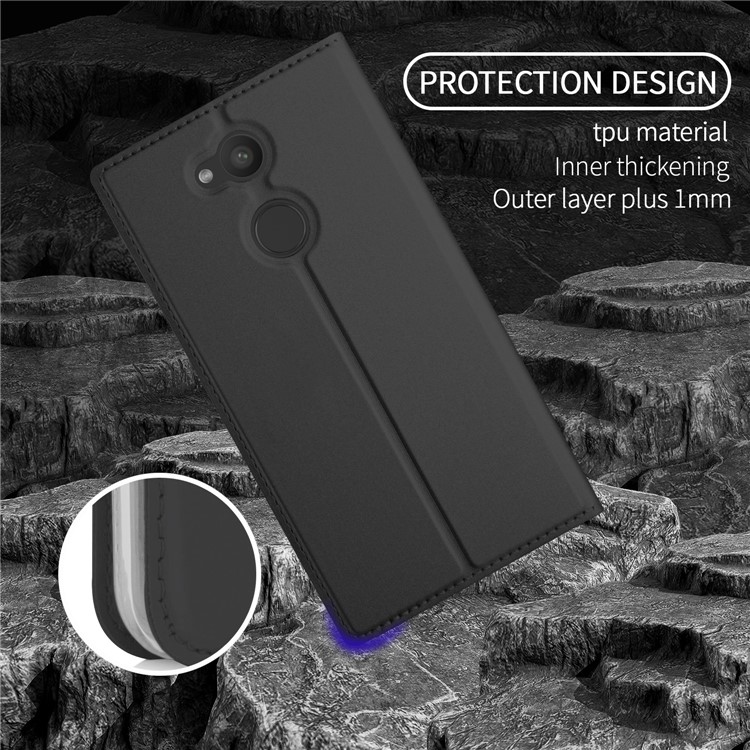 Magnetic Stand Leather Mobile Case with Card Slot for Sony Xperia L2 - Black-7