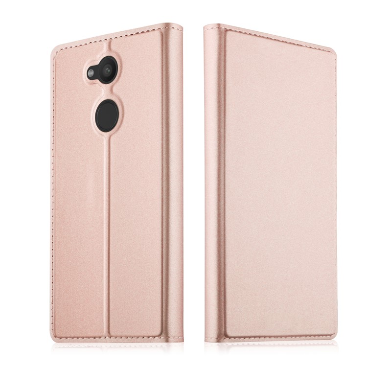 Magnetic Leather Stand Phone Case with Card Slot for Sony Xperia L2 - Rose Gold-1