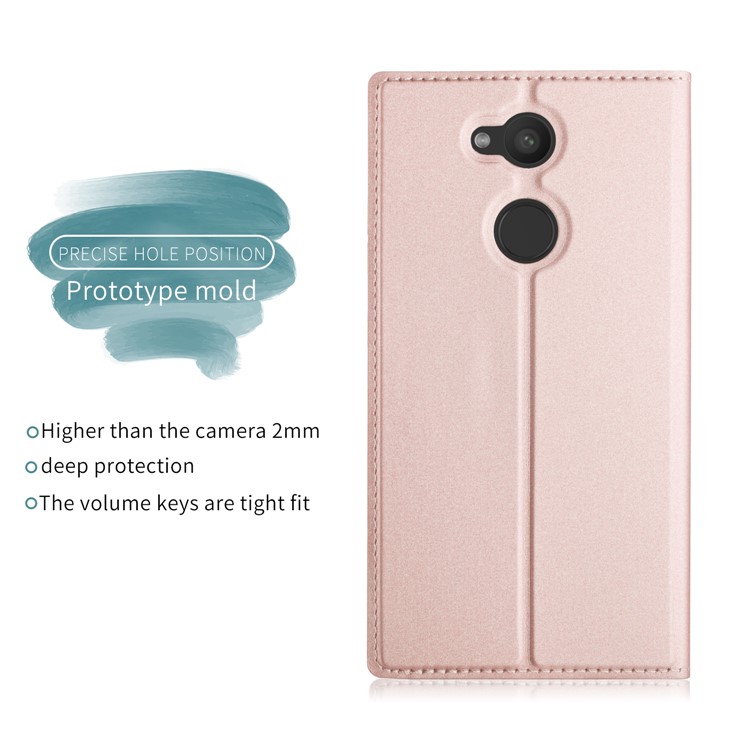 Magnetic Leather Stand Phone Case with Card Slot for Sony Xperia L2 - Rose Gold-2