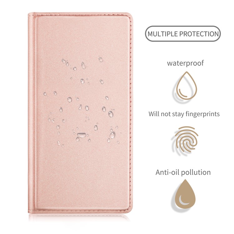 Magnetic Leather Stand Phone Case with Card Slot for Sony Xperia L2 - Rose Gold-3