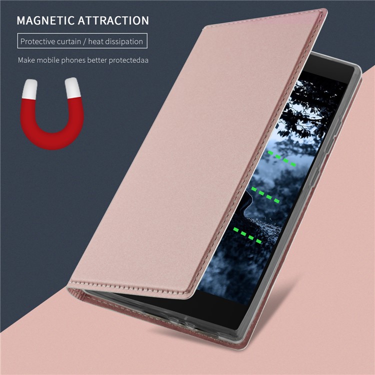 Magnetic Leather Stand Phone Case with Card Slot for Sony Xperia L2 - Rose Gold-4