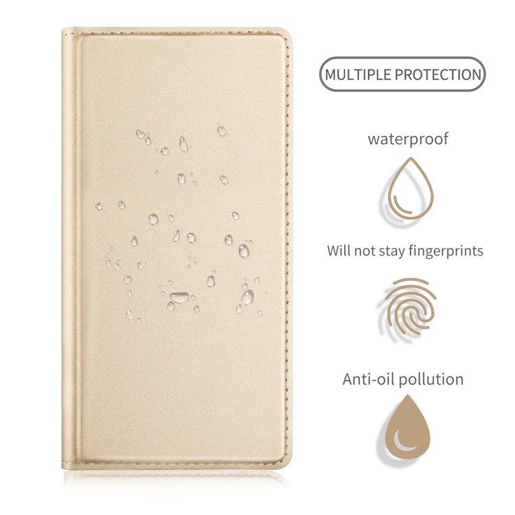 Magnetic Stand Leather Mobile Cover with Card Holder for Sony Xperia L2 - Gold-3