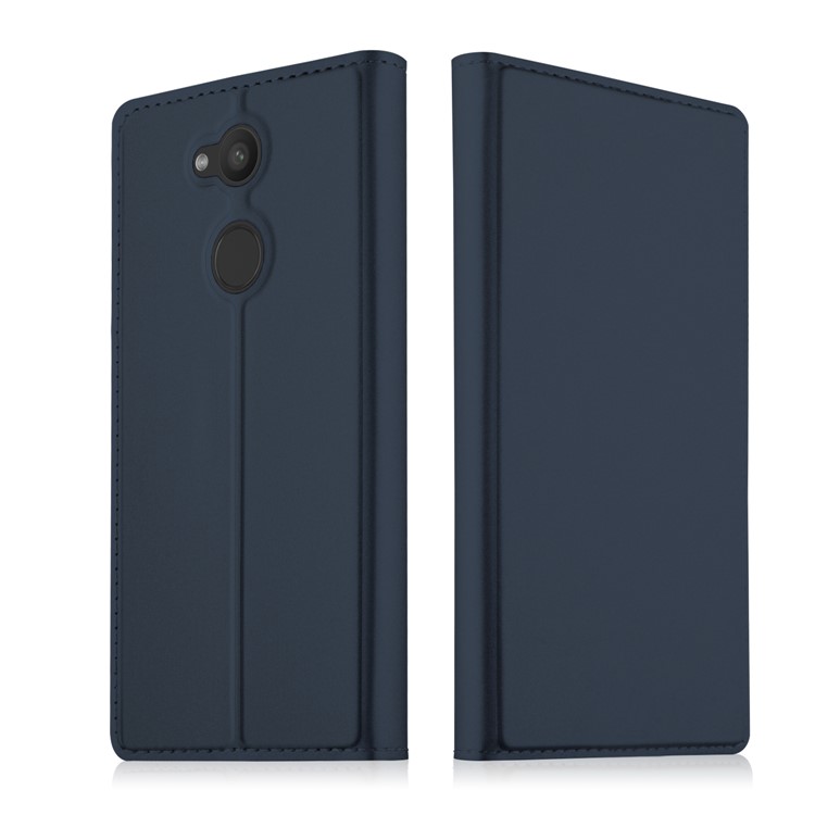 For Sony Xperia L2 Magnetic Stand Leather Protective Case with Card Slot - Dark Blue-1