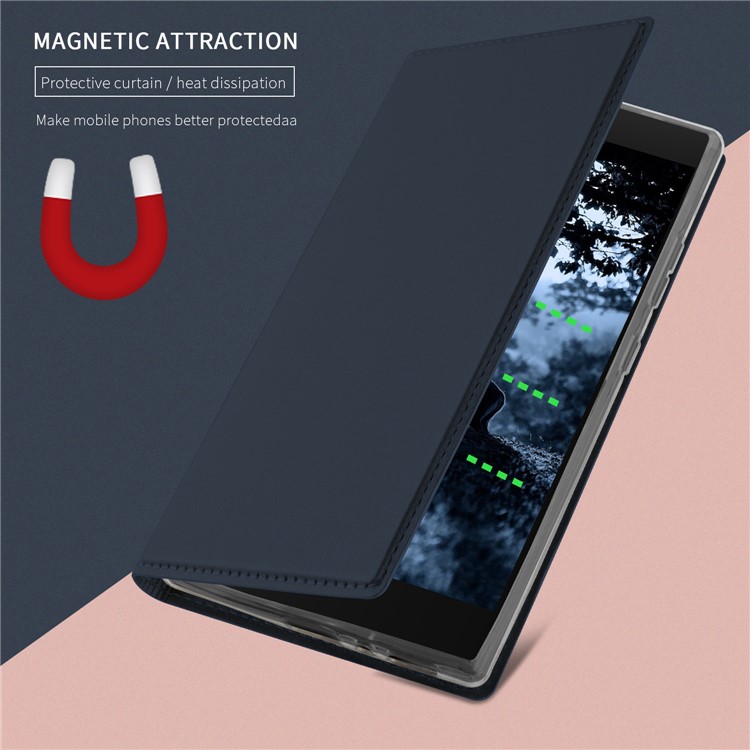 For Sony Xperia L2 Magnetic Stand Leather Protective Case with Card Slot - Dark Blue-4