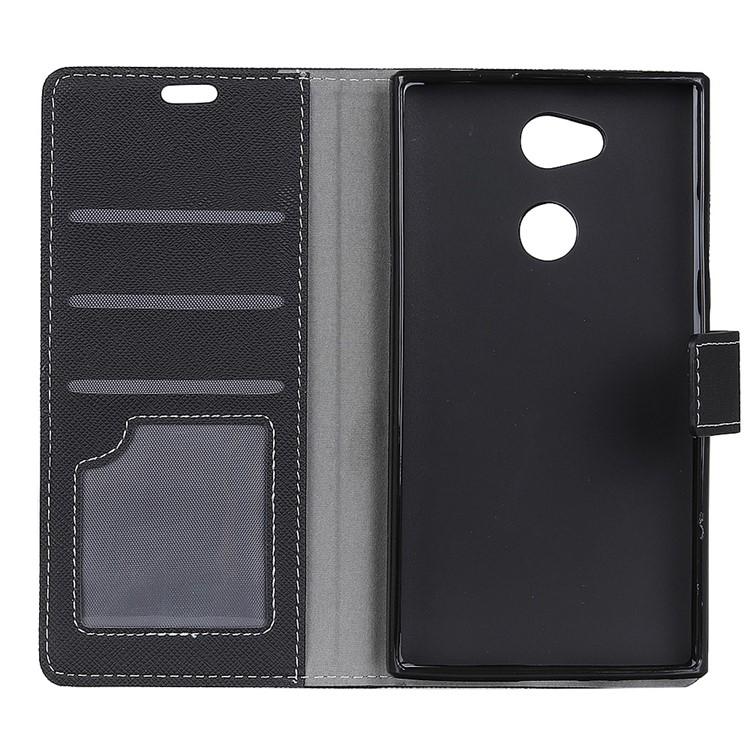 Cross Texture Wallet Leather Flip Stand Case for Sony Xperia L2 - Black-5