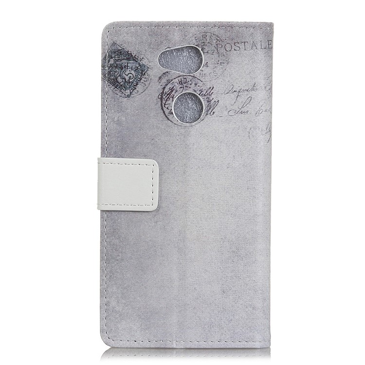 Pattern Printing Leather Wallet Stand Casing for Sony Xperia L2 - US Flag and Cat Holding Heart-2