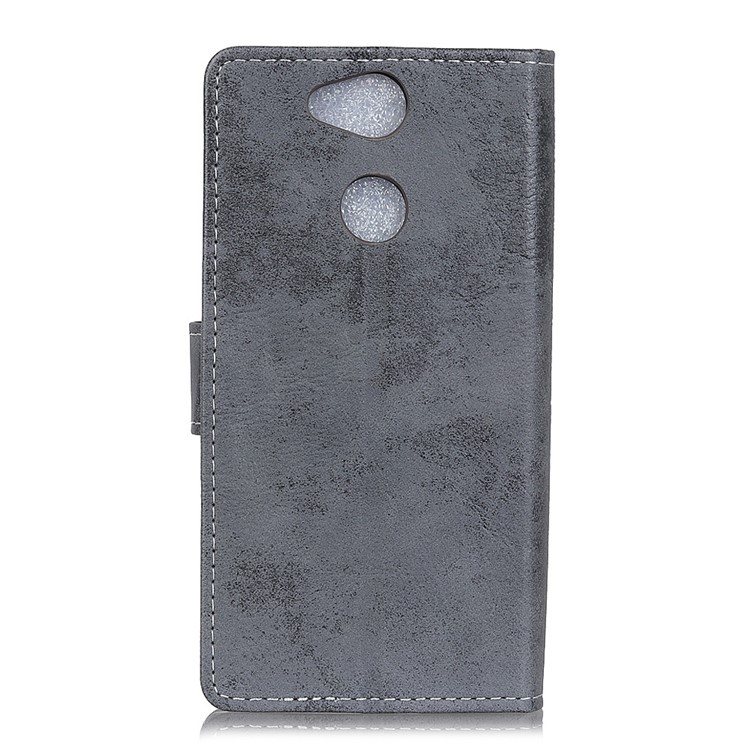 Vintage PU Leather Wallet Protective Phone Case for Sony Xperia XA2 - Grey-2