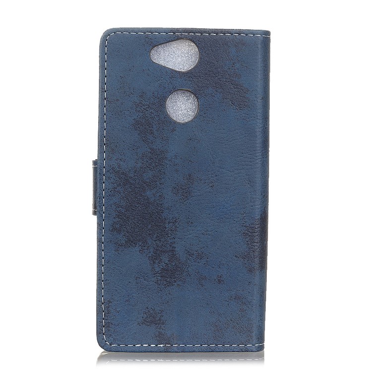 Vintage PU Leather Wallet Protective Phone Accessory Shell for Sony Xperia XA2 - Blue-2