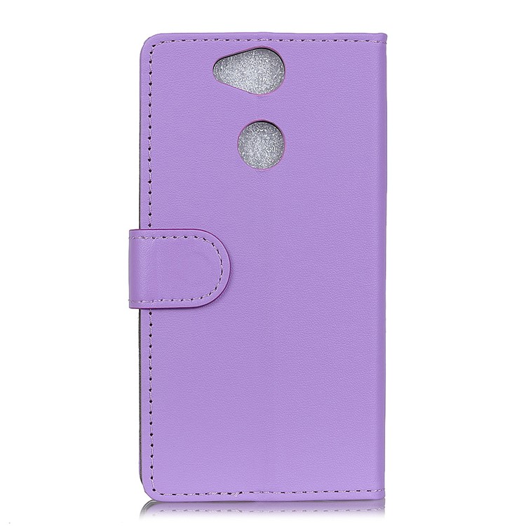 PU Leather Wallet Stand Protective Magnetic Flip Cover for Sony Xperia XA2 - Purple-2