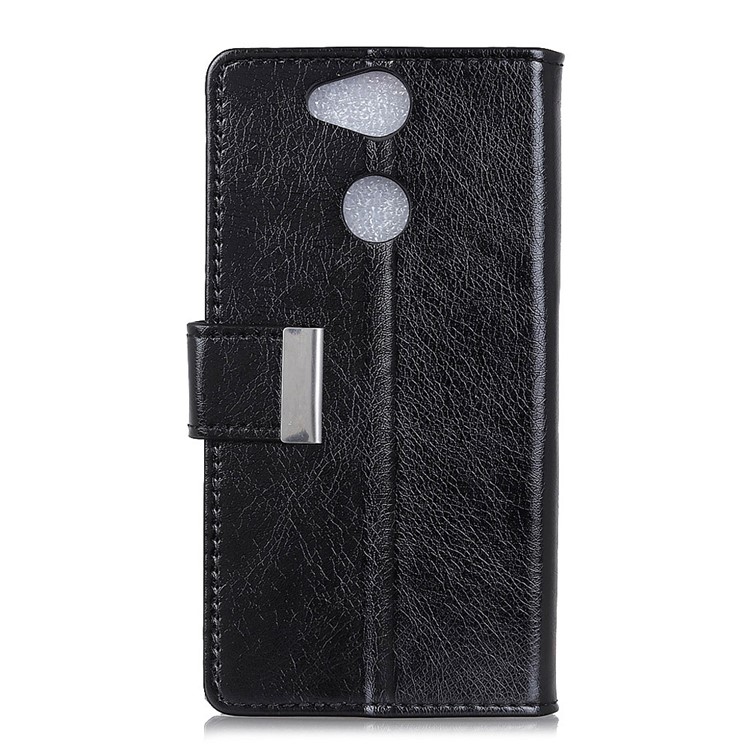 Nappa Texture PU Leather Wallet Cell Phone Casing for Sony Xperia XA2 - Black-1