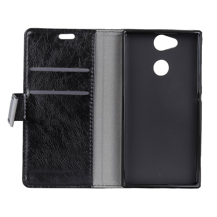 Nappa Texture PU Leather Wallet Cell Phone Casing for Sony Xperia XA2 - Black-2