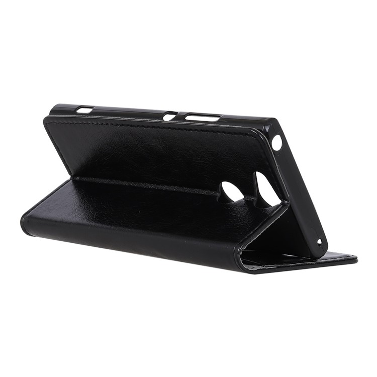Nappa Texture PU Leather Wallet Cell Phone Casing for Sony Xperia XA2 - Black-3