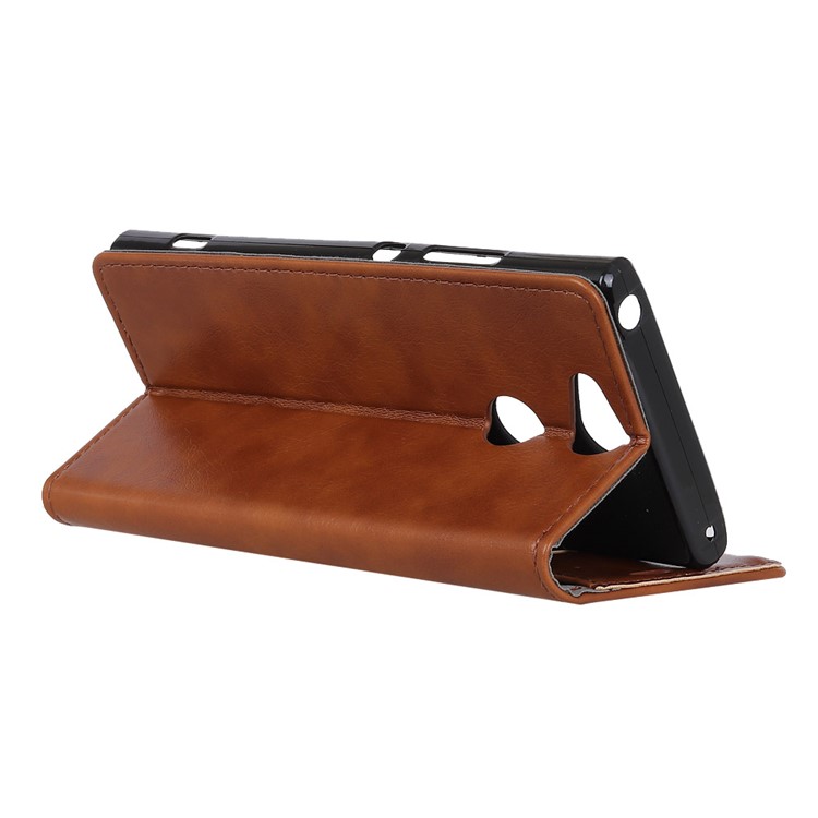 Nappa Texture PU Leather Wallet Phone Protection Case for Sony Xperia XA2 - Brown-3