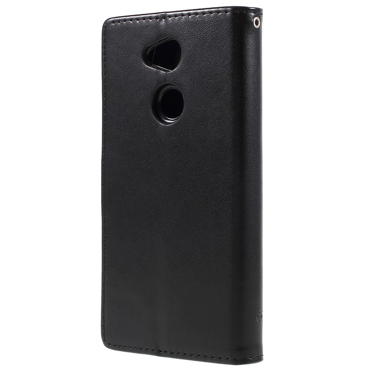 Imprint Butterfly Flowers Magnetic PU Wallet Stand Leather Cell Phone Case for Sony Xperia L2 - Black-3
