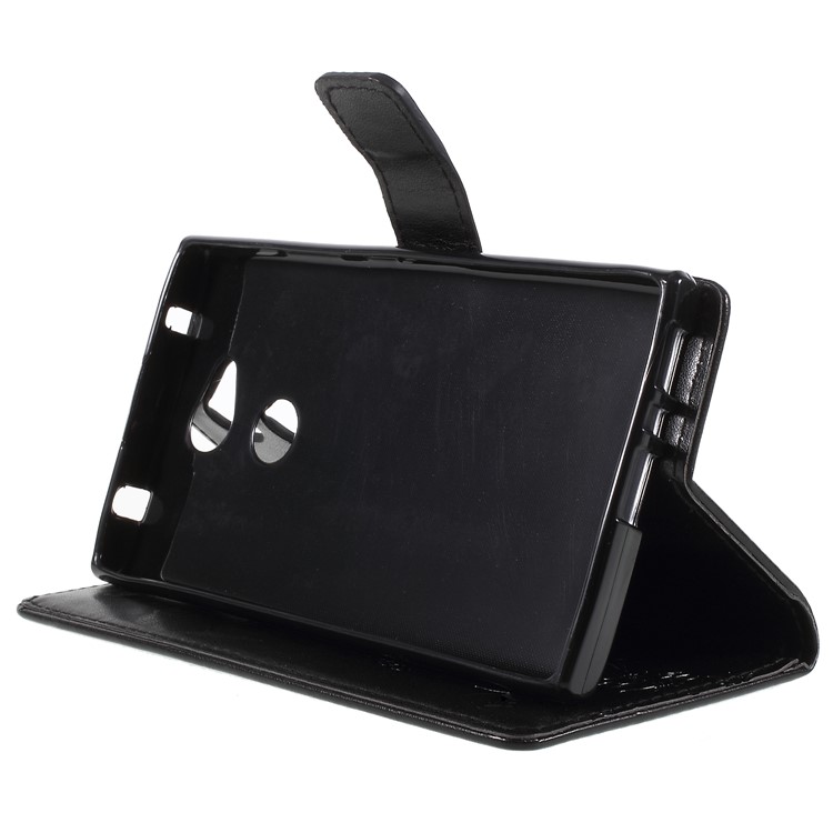Imprint Butterfly Flowers Magnetic PU Wallet Stand Leather Cell Phone Case for Sony Xperia L2 - Black-8