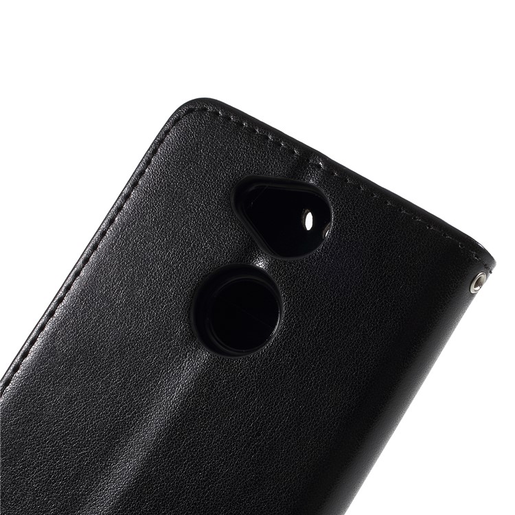 Imprint Butterfly and Flower PU Leather Card Holder Mobile Phone Shell for Sony Xperia XA2 - Black-6