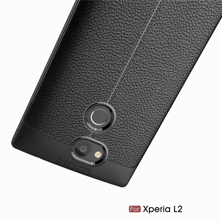 Litchi Grain Soft TPU Back Cover for Sony Xperia L2 - Black-11