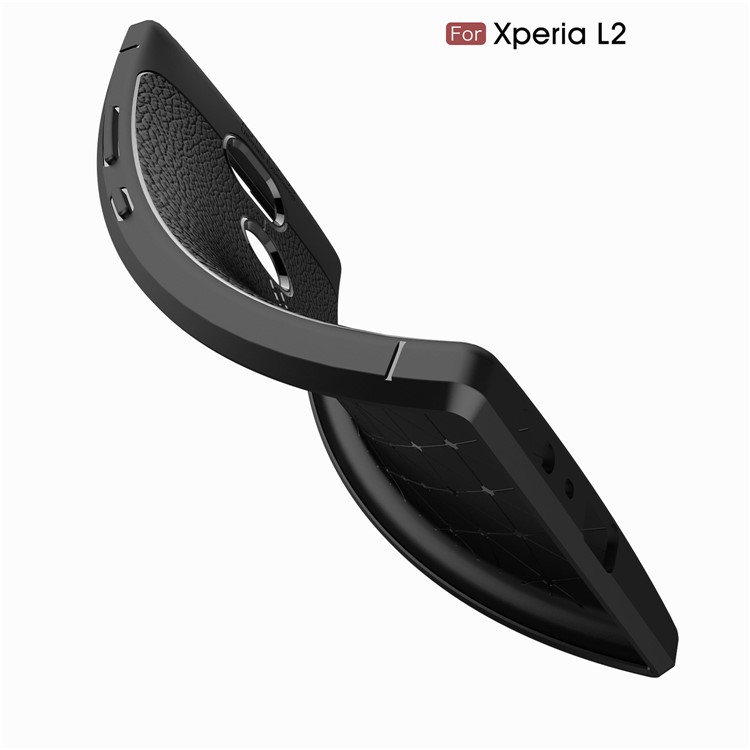 Litchi Grain Soft TPU Back Cover for Sony Xperia L2 - Black-9