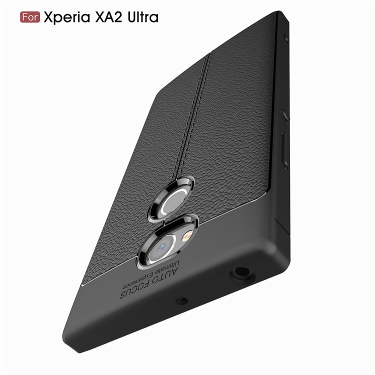 Litchi Grain Soft TPU Back Cover for Sony Xperia XA Ultra - Black-10