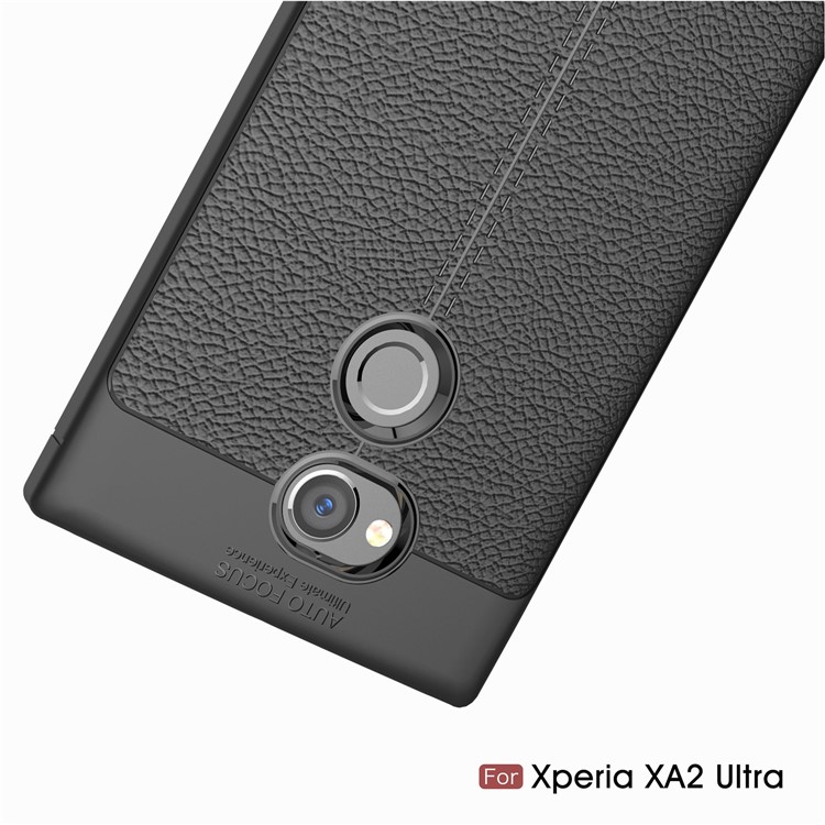 Litchi Grain Soft TPU Back Cover for Sony Xperia XA Ultra - Black-11