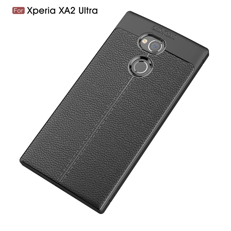 Litchi Grain Soft TPU Back Cover for Sony Xperia XA Ultra - Black-12