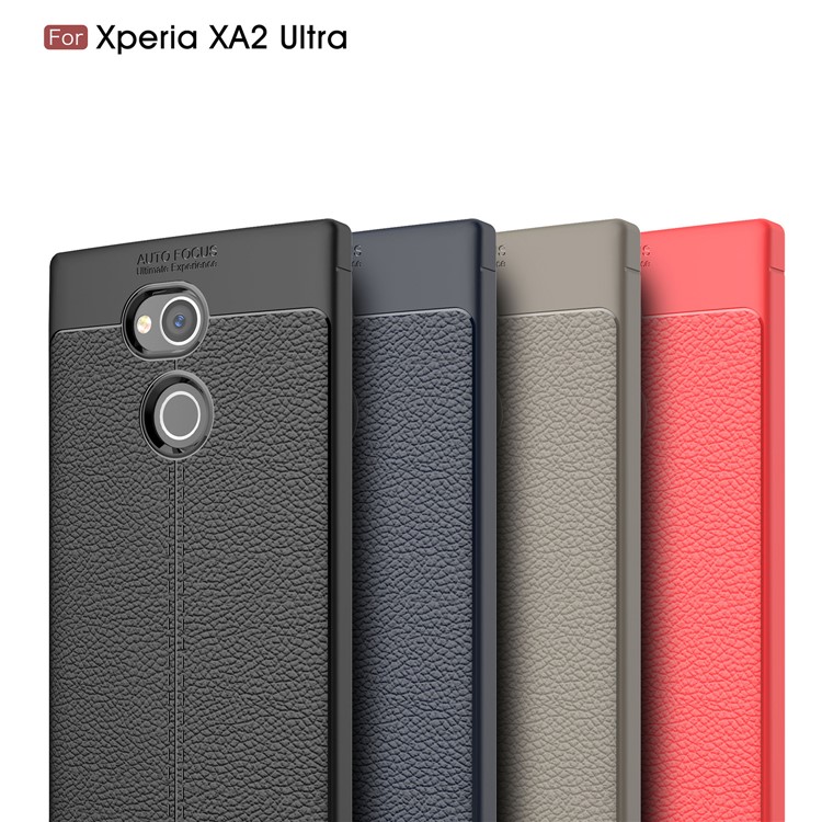 Litchi Grain Soft TPU Back Cover for Sony Xperia XA Ultra - Black-13