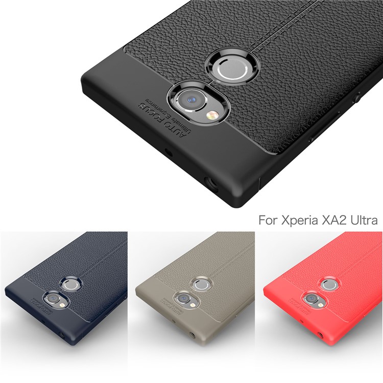 Litchi Grain Soft TPU Back Cover for Sony Xperia XA Ultra - Black-14