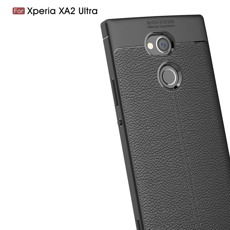Litchi Grain Soft TPU Back Cover for Sony Xperia XA Ultra - Black-3