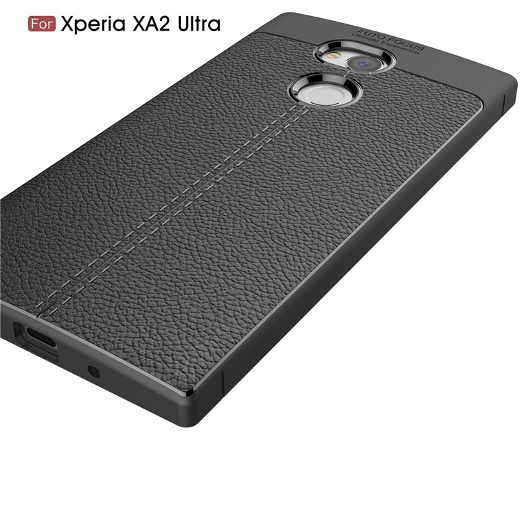 Litchi Grain Soft TPU Back Cover for Sony Xperia XA Ultra - Black-4
