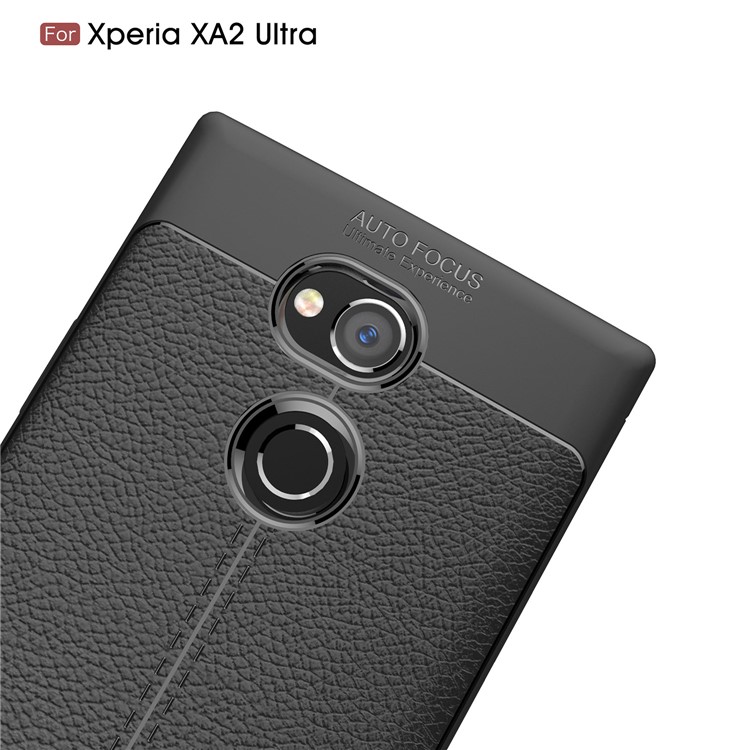 Litchi Grain Soft TPU Back Cover for Sony Xperia XA Ultra - Black-5