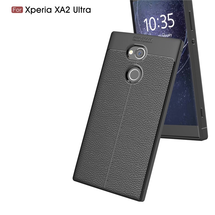 Litchi Grain Soft TPU Back Cover for Sony Xperia XA Ultra - Black-6