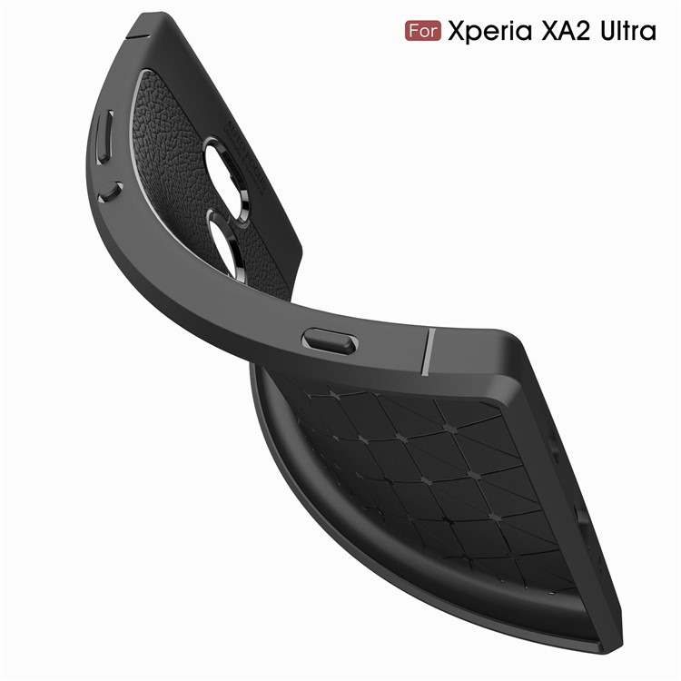 Litchi Grain Soft TPU Back Cover for Sony Xperia XA Ultra - Black-9