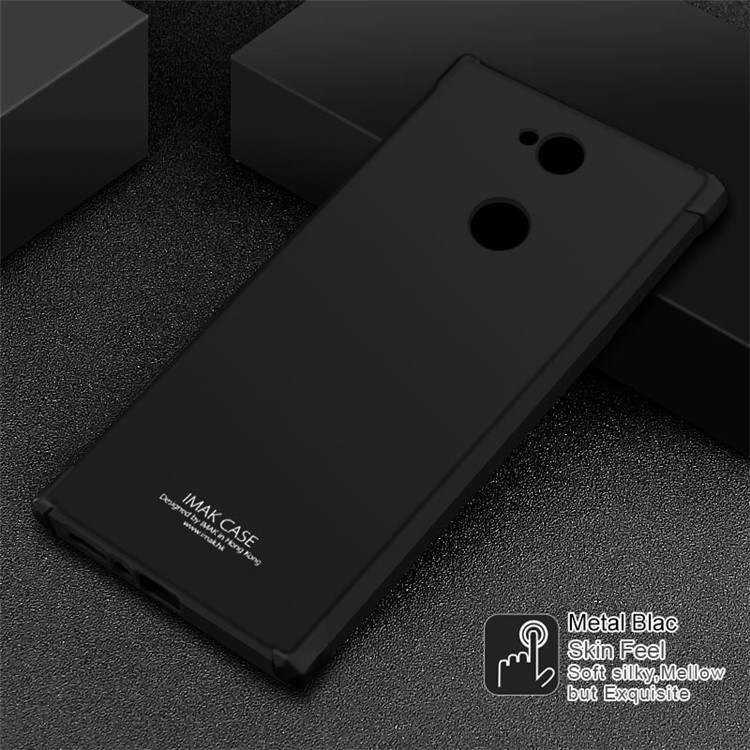 IMAK Skin Feel Airbag Shockproof TPU Case + Screen Protector Film for Sony Xperia L2 - Metal Black-2