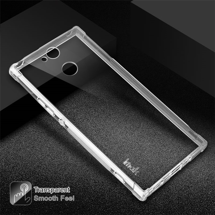 IMAK Smooth Feel Anti-drop Soft TPU Back Shell + Screen Protector Film for Sony Xperia XA2 - Transparent-2