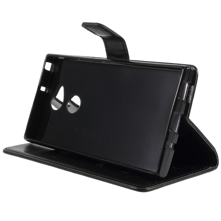 Imprint Butterfly and Flower Leather Wallet Shell with Stand for Sony Xperia XA2 Ultra - Black-8