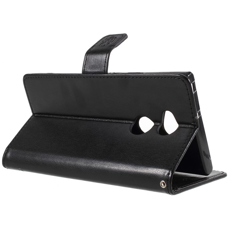 Imprint Butterfly and Flower Leather Wallet Shell with Stand for Sony Xperia XA2 Ultra - Black-9