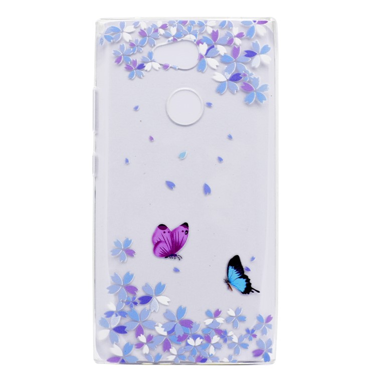 Pattern Printing Soft TPU Protection Mobile Shell for Sony Xperia L2 - Two Butterflies-2