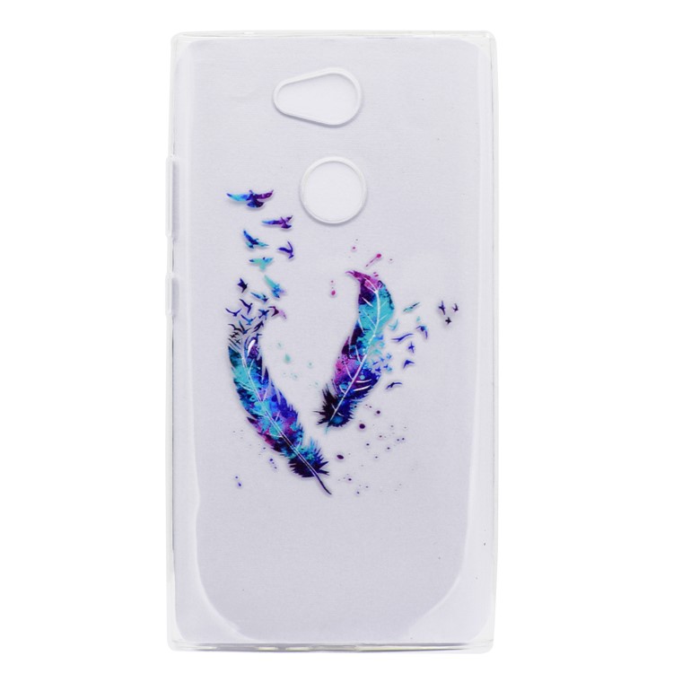 Pattern Printing Soft TPU Cell Phone Cover Case for Sony Xperia L2 - Feathers-2