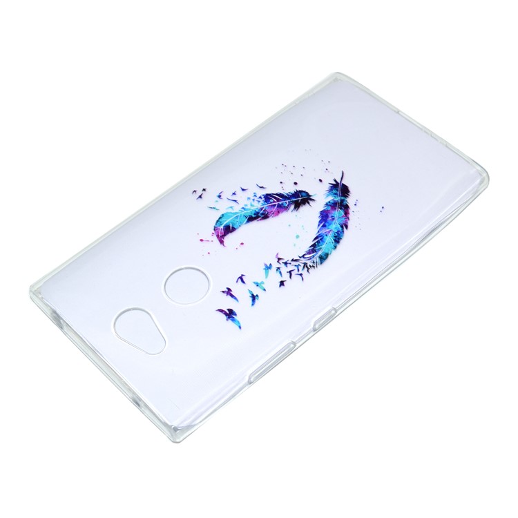 Pattern Printing Soft TPU Cell Phone Cover Case for Sony Xperia L2 - Feathers-4